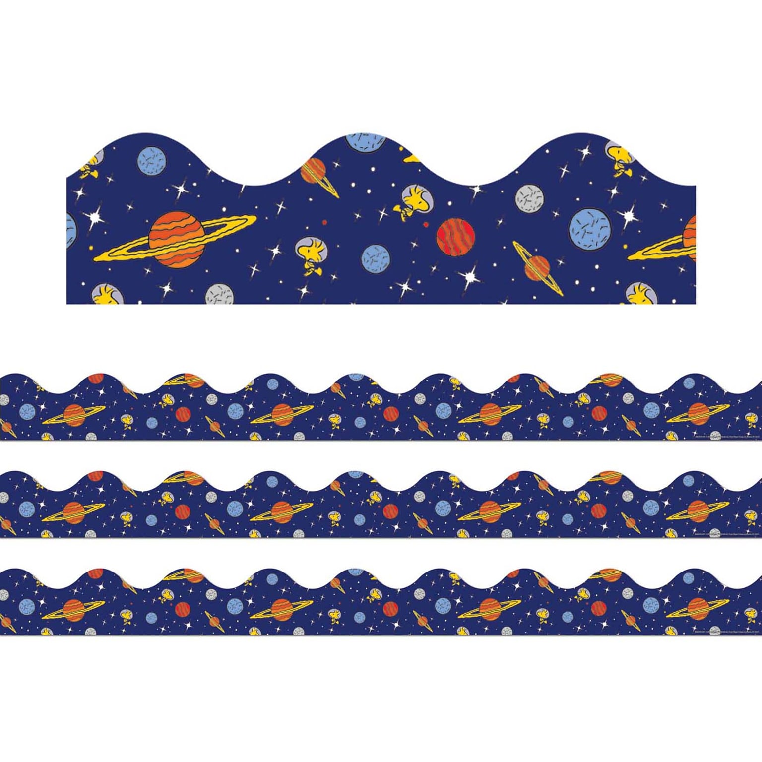 Eureka Extra Wide Deco Borders/Trim, 3.25 x 37, Peanuts NASA Solar System, 3/Bundle (EU-846301-3)