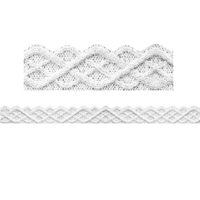 Eureka A Close-Knit Class Extra Wide Scalloped Border, 3.25" x 222', Fisherman Cable Knit (EU-846305-6)