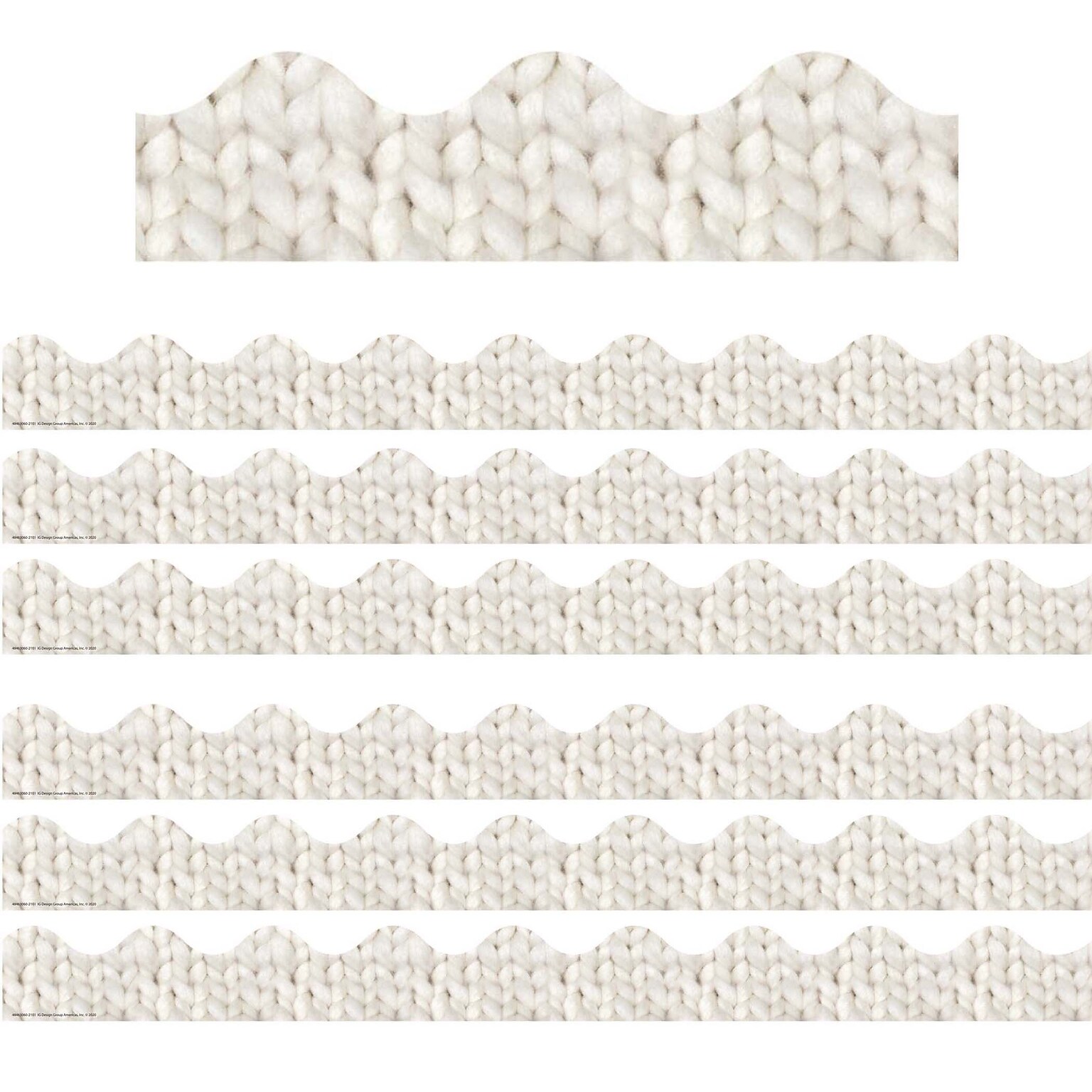 Eureka A Close-Knit Class Extra Wide Scalloped Border, 3.25 x 222, Cozy Cream Knit (EU-846306-6)