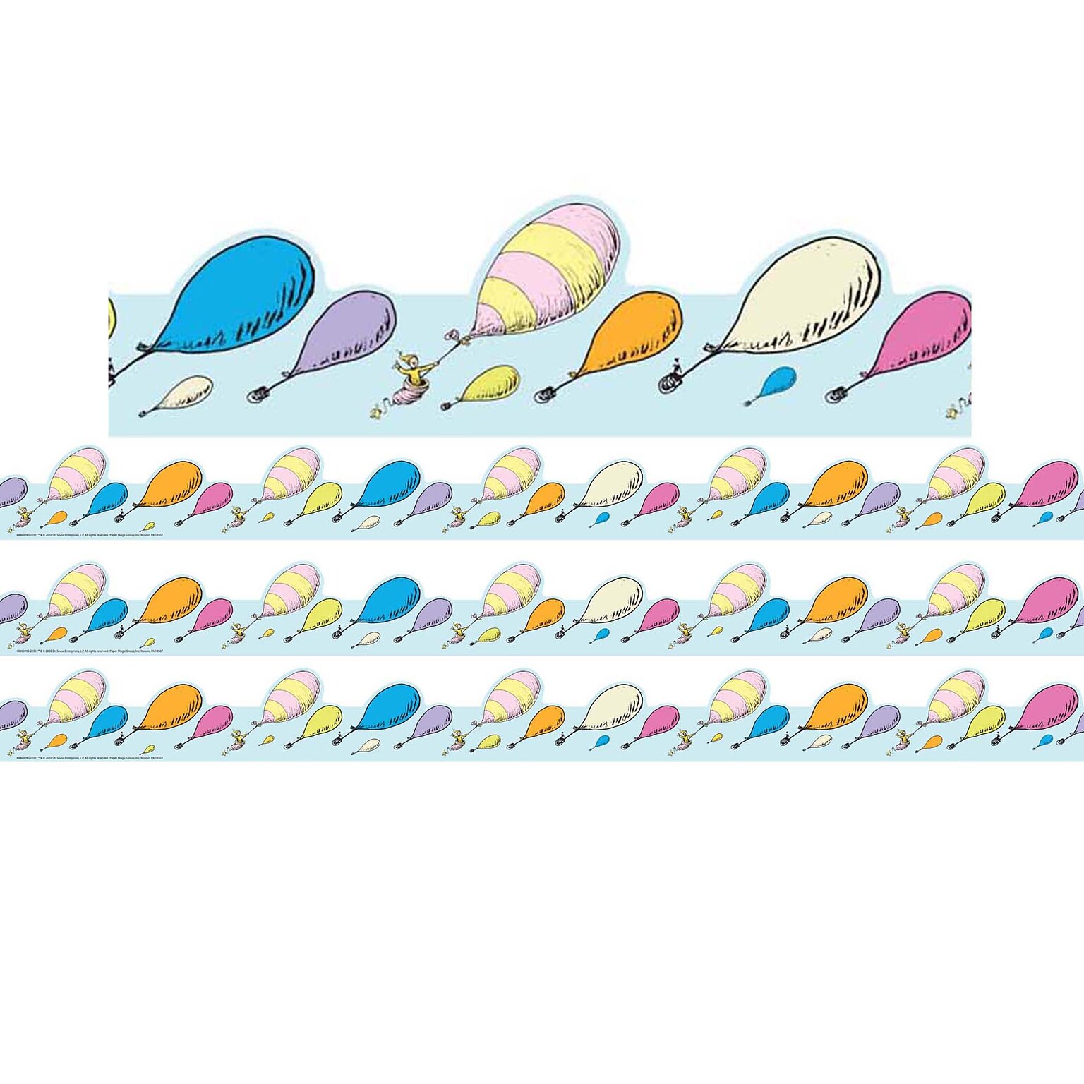 Eureka Extra Wide Die Cut Border, 3.25 x 111, Oh the Places Youll Go (EU-846309-3)