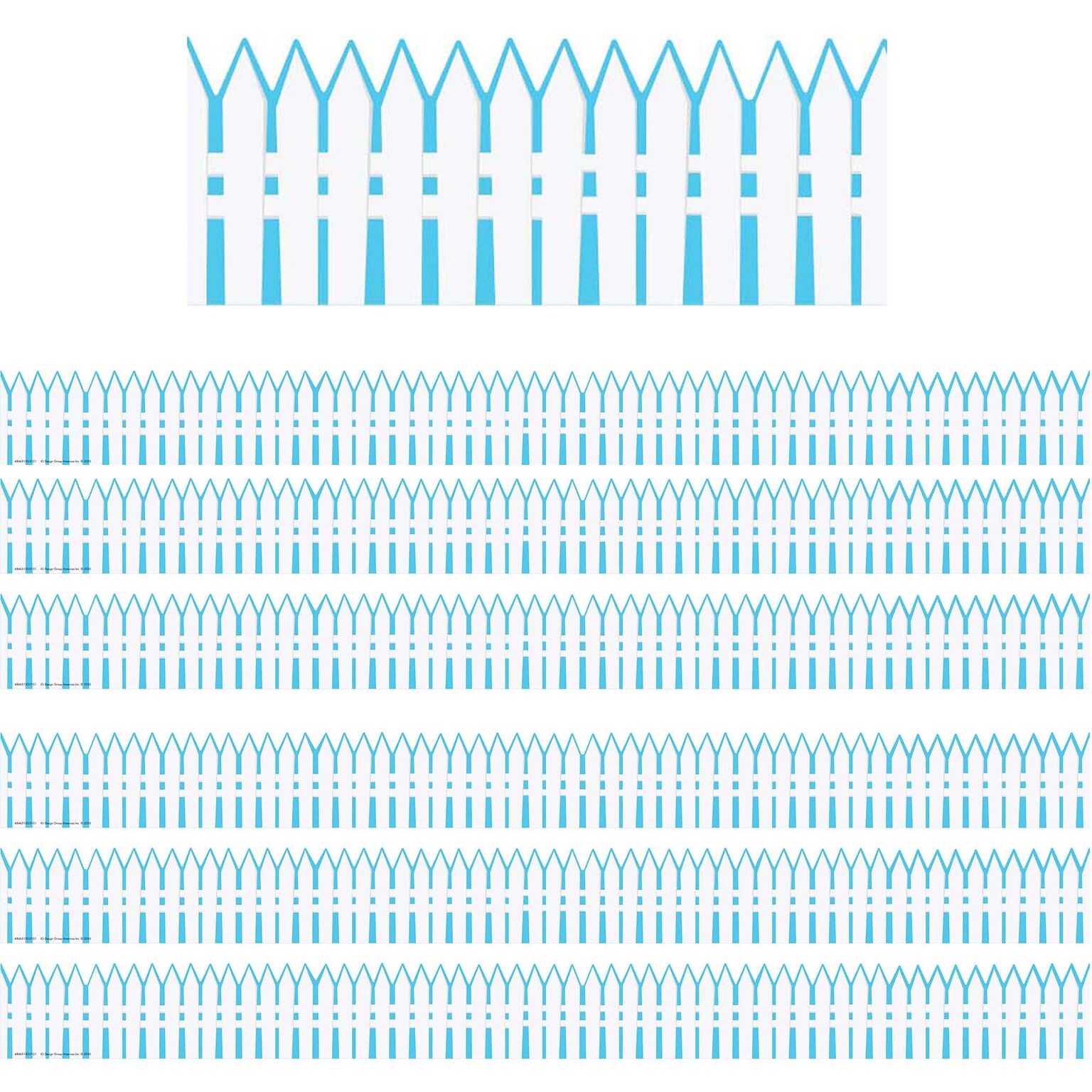 Eureka A Teachable Town Extra Wide Die Cut Border, 3.25 x 222, Picket Fence (EU-846315-6)