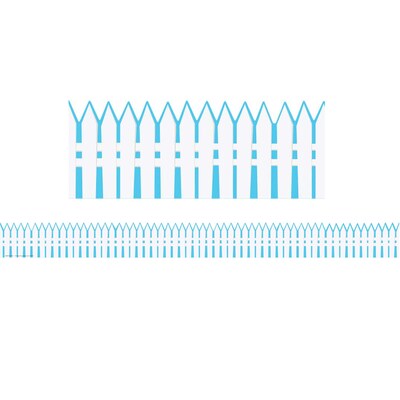 Eureka A Teachable Town Extra Wide Die Cut Border, 3.25" x 222', Picket Fence (EU-846315-6)