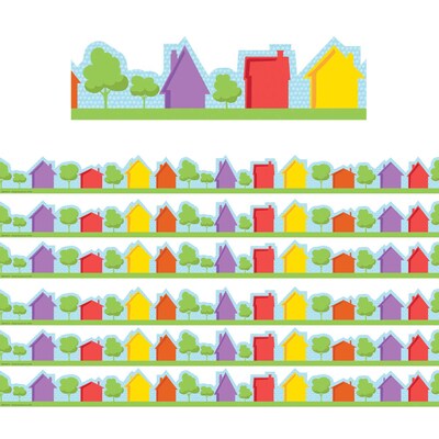 Eureka A Teachable Town Extra Wide Die Cut Border, 3.25 x 222, Street (EU-846316-6)
