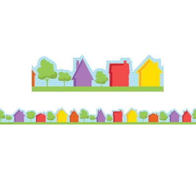 Eureka A Teachable Town Extra Wide Die Cut Border, 3.25" x 222', Street (EU-846316-6)