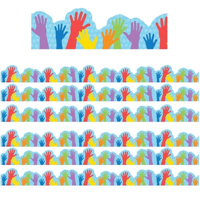 Eureka A Teachable Town Extra Wide Die Cut Border, 3.25 x 222, Hands (EU-846317-6)