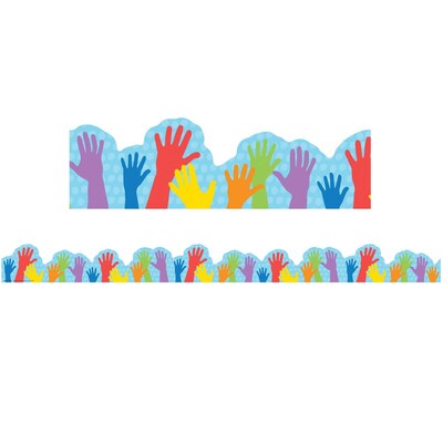 Eureka A Teachable Town Extra Wide Die Cut Border, 3.25 x 222, Hands (EU-846317-6)