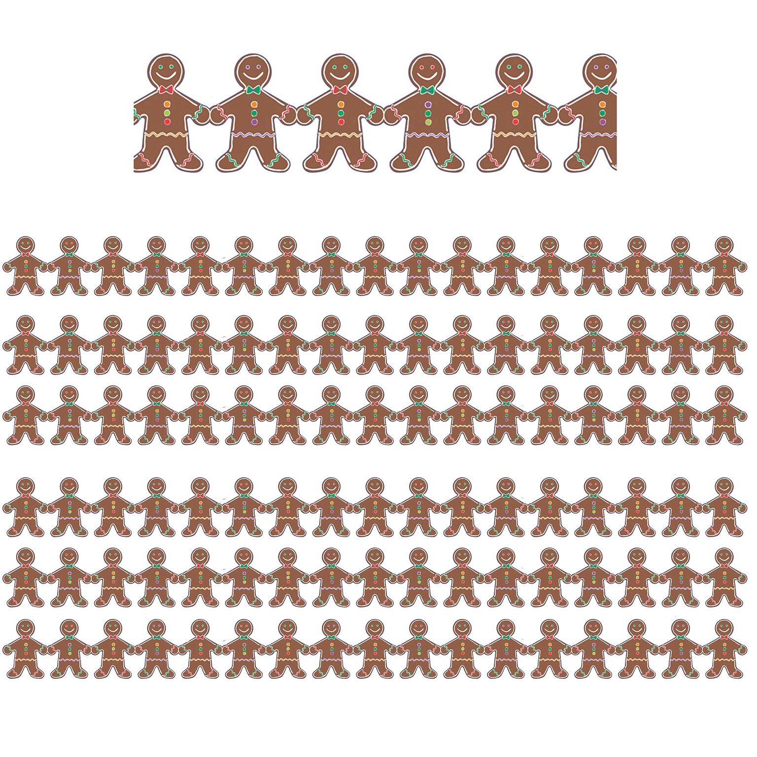 Hygloss Gingerbread Men Classroom Borders, 36 Feet Per Pack, 6 Packs (HYG33608-6)