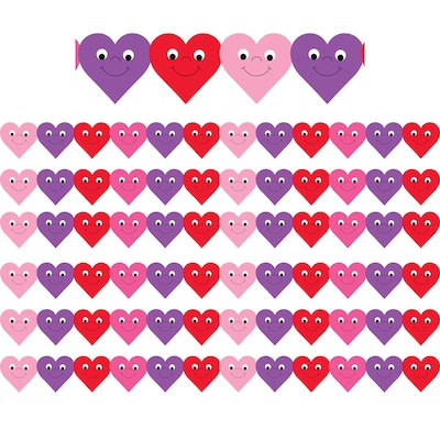 Hygloss Happy Hearts Die-Cut Classroom Border, 3 x 36, 6 Packs (HYG33618-6)