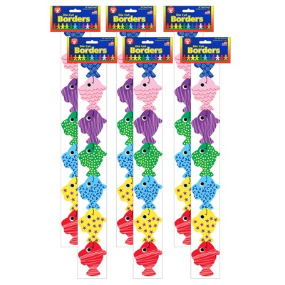 Hygloss Classroom Borders, Assorted Fish, 36 Feet Per Pack, 6 Packs (HYG33628-6)