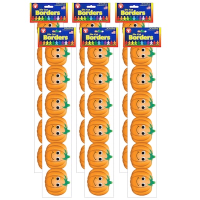 Hygloss Classroom Border Happy Pumpkins, 36 Feet Per Pack, 6 Packs (HYG33642-6)