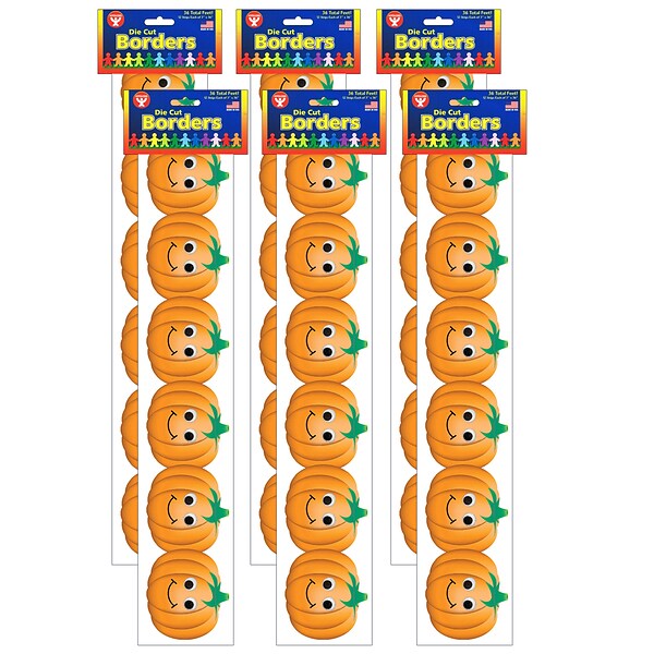 Hygloss® Die-Cut Border, 3 x 216, Happy Pumpkins (HYG33642-6)