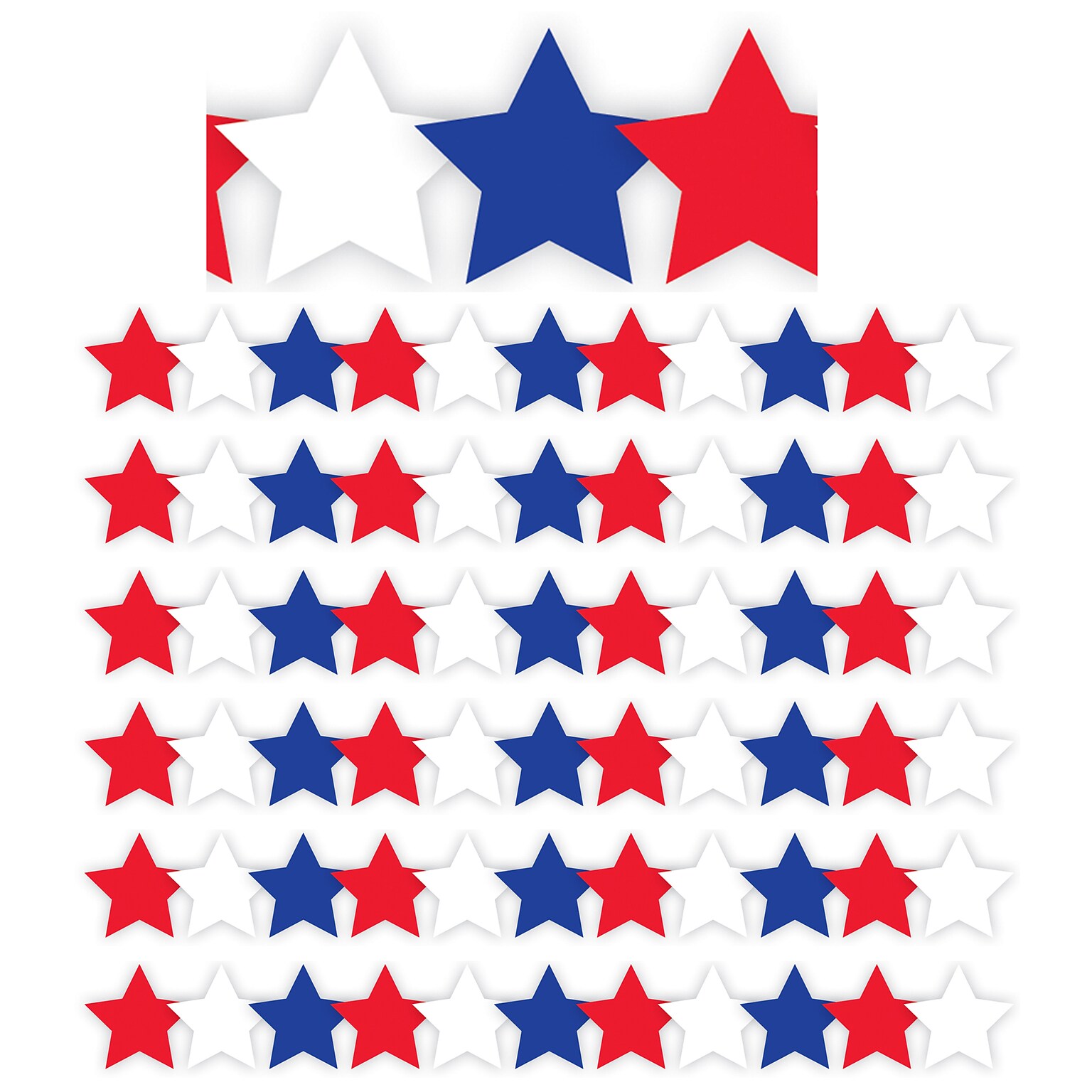 Hygloss Patriotic Stars Border, 3 x 3, 6 Packs/Bundle (HYG33654-6)
