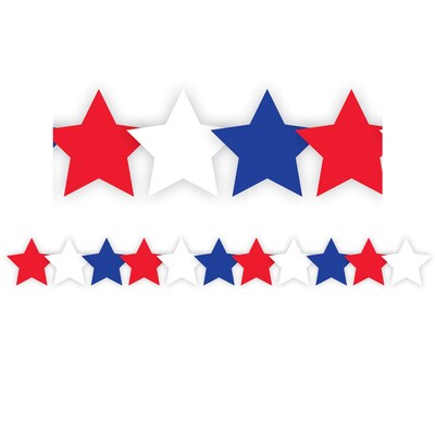 Hygloss Patriotic Stars Border, 3" x 3', 6 Packs/Bundle (HYG33654-6)