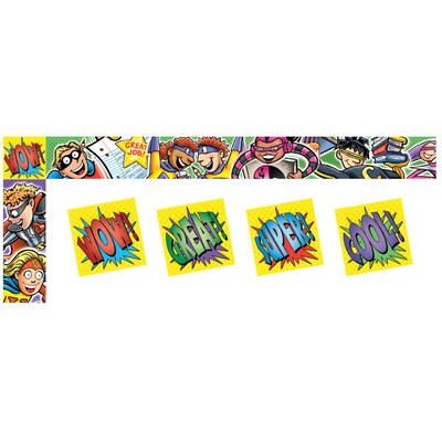 North Star Teacher Resources All Around The Board Trimmer, Superheroes, 43 Feet Per Pack, 6 Packs (NST4214-6)