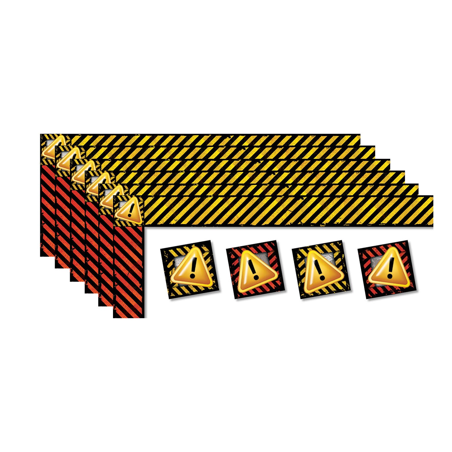 North Star Teacher Resources Straight Border with Decorative Corners, 3 x 258, Caution (NST4238-6)