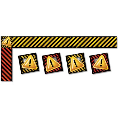 North Star Teacher Resources Straight Border with Decorative Corners, 3 x 258, Caution (NST4238-6)