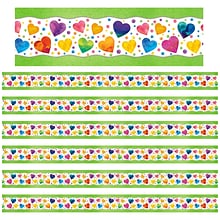 North Star Teacher Resources All Around the Board Straight Border, 3 x 258, Watercolor Hearts (NST