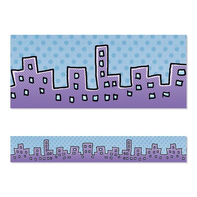 Scholastic Teacher Resources Straight Border, 2.25 x 216, Dog Man Cityscape (SC-862621-6)