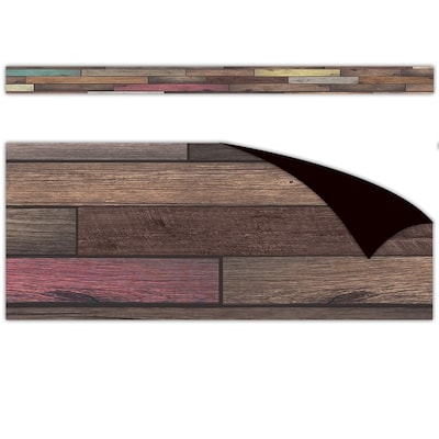 Teacher Created Resources Magnetic Straight Border, 1.5" x 72', Reclaimed Wood (TCR77010-3)