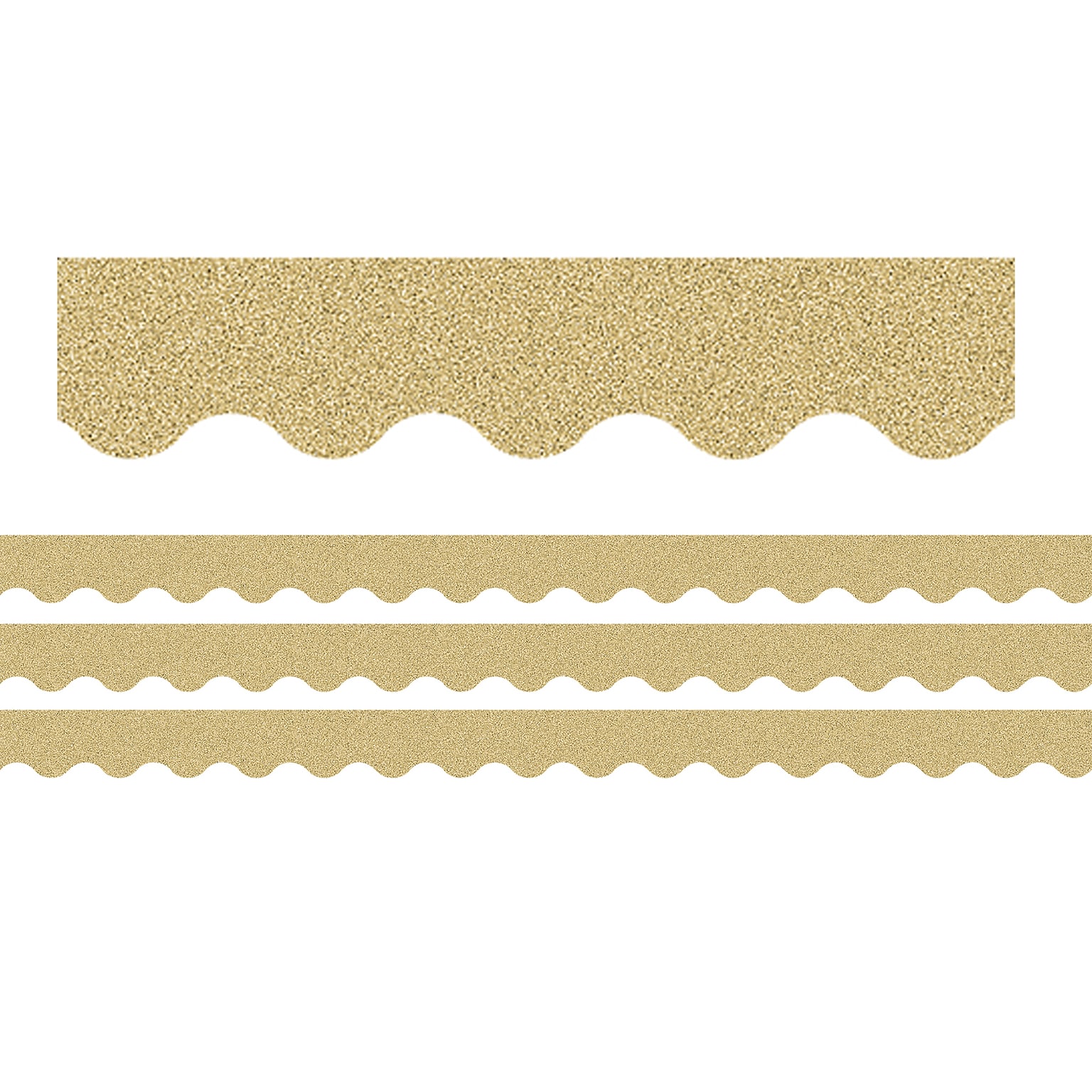 Teacher Created Resources Scalloped Border, 2.19 x 105, Gold Glitz (TCR77016-3)