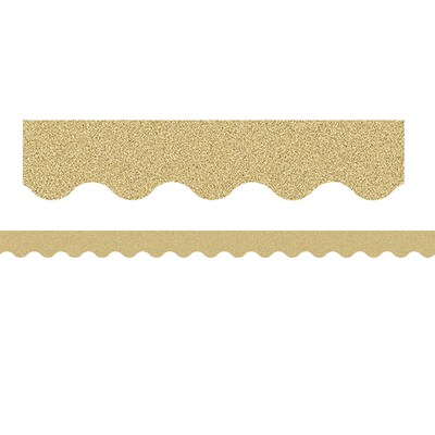 Teacher Created Resources Scalloped Border, 2.19" x 105', Gold Glitz (TCR77016-3)