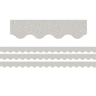 Teacher Created Resources Scalloped Border, 2.19" x 105', Silver Glitz (TCR77017-3)