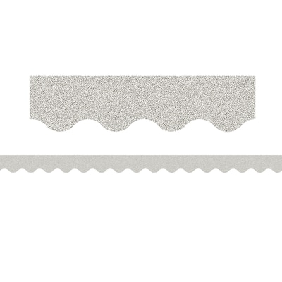 Teacher Created Resources Scalloped Border, 2.19" x 105', Silver Glitz (TCR77017-3)