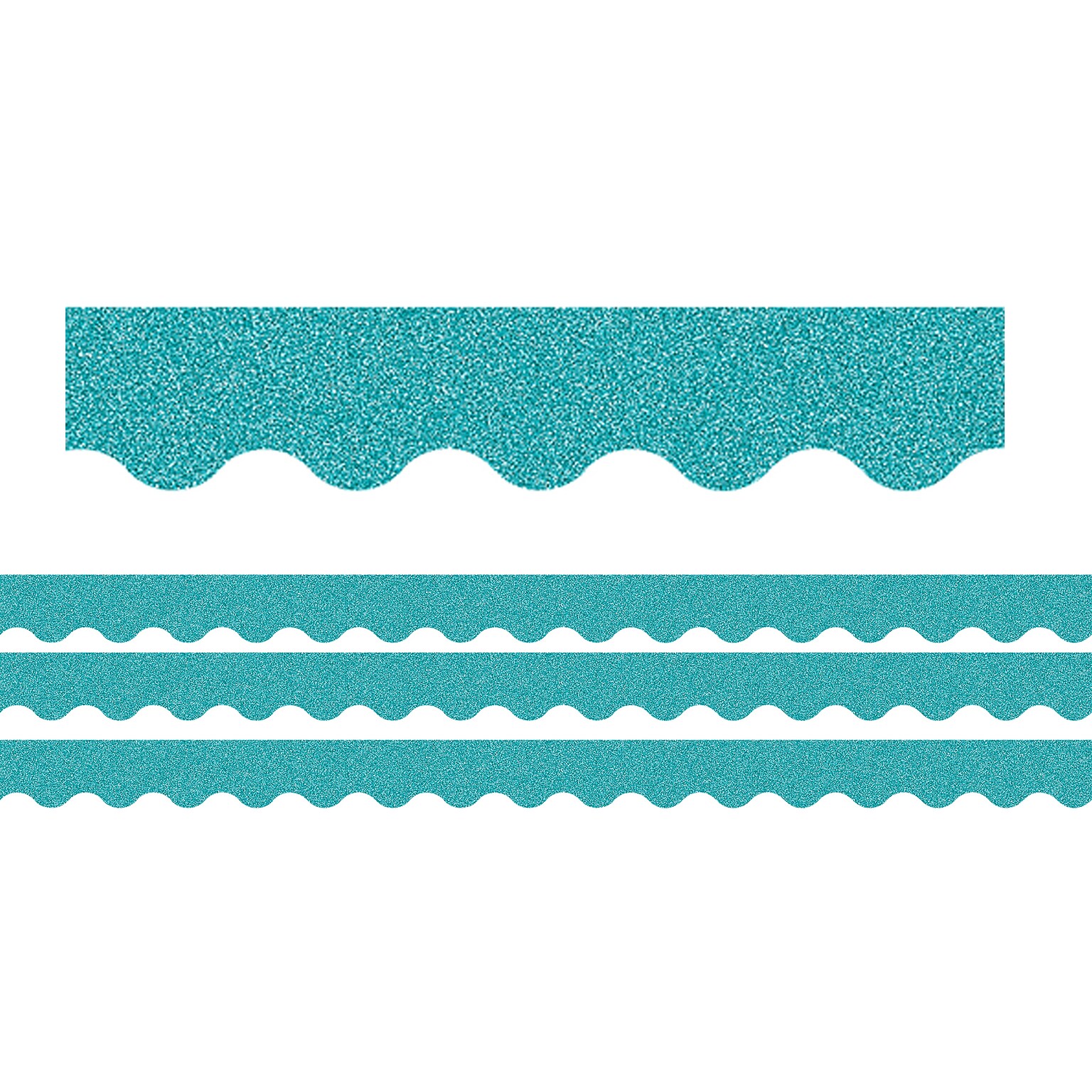 Teacher Created Resources Scalloped Border, 2.19 x 105, Teal Glitz (TCR77023-3)
