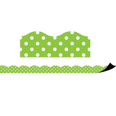 Teacher Created Resources Magnetic Borders, Lime Polka Dots, 24 Feet Per Pack, 3 Packs (TCR77123-3)