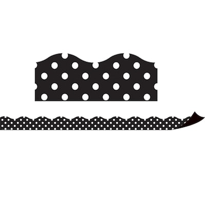 Teacher Created Resources Magnetic Borders, Black Polka Dots, 24 Feet Per Pack, 3 Packs (TCR77124-3)