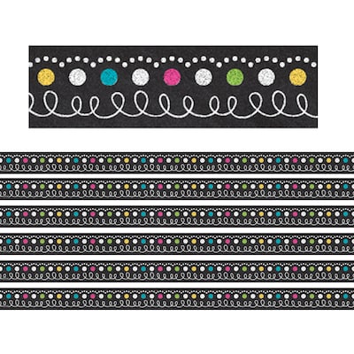 Teacher Created Resources Chalkboard Brights Magnetic Strips, 12 Feet Per Pack, 6 Packs (TCR77222-6)