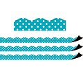 Teacher Created Resources Teal Polka Dots Magnetic Border, 24 Feet Per Pack, 3 Packs (TCR77257-3)