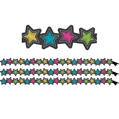 Teacher Created Resources Chalkboard Brights Stars Magnetic Border, 24 Feet Per Pack, 3 Packs (TCR77