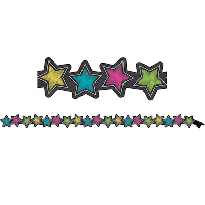 Teacher Created Resources Chalkboard Brights Stars Magnetic Border, 24 Feet Per Pack, 3 Packs (TCR77