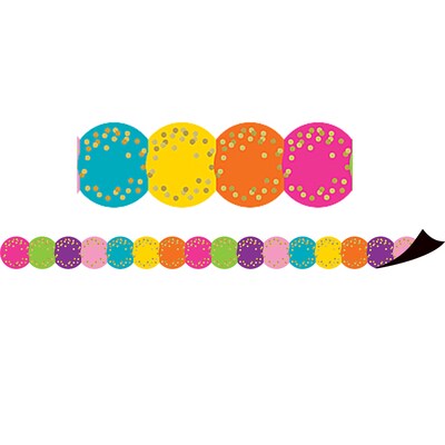 Teacher Created Resources® Confetti Circles Die-Cut Magnetic Border, 24 Feet Per Pack, 3 Packs (TCR7