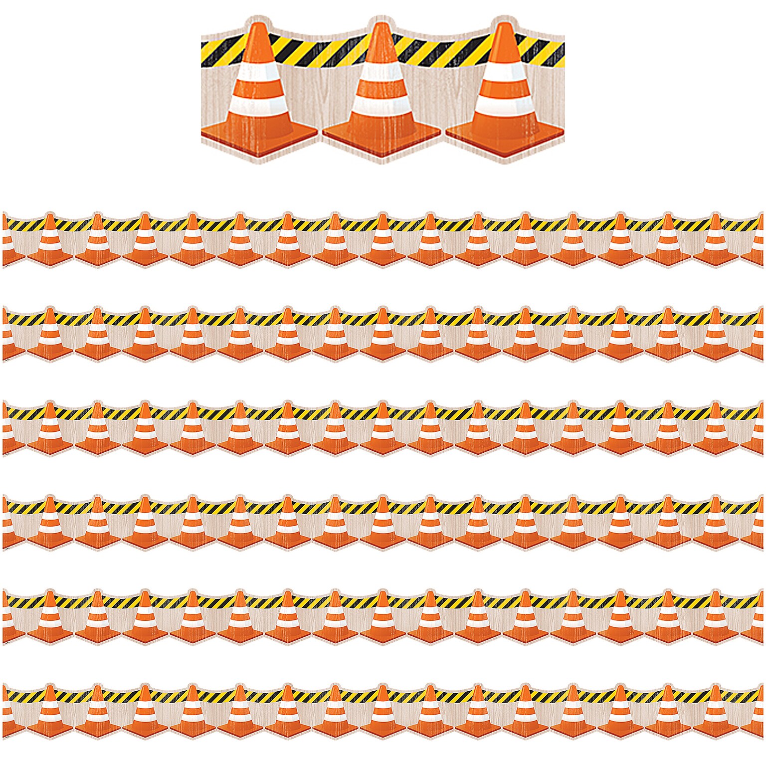 Teacher Created Resources Die-Cut Border , 2.75 x 210, Under Construction Cones (TCR8741-6)