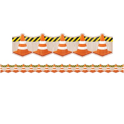 Teacher Created Resources Die-Cut Border , 2.75 x 210, Under Construction Cones (TCR8741-6)