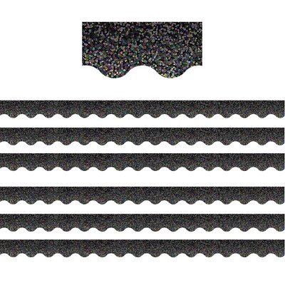 Teacher Created Resources Scalloped Border, 2.19 x 210, Black Sparkle (TCR8766-6)