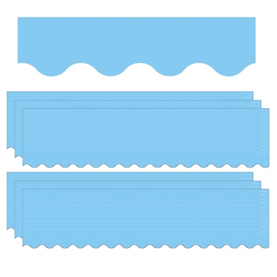 Teacher Created Resources Light Blue Scalloped Border Trim, 35 Feet Per Pack, 6 Packs (TCR8776-6)