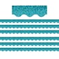 Teacher Created Resources Scalloped Border, 2.19" x 210', Teal Sparkle (TCR8792-6)