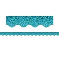 Teacher Created Resources Scalloped Border, 2.19 x 210, Teal Sparkle (TCR8792-6)