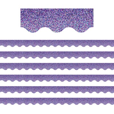 Teacher Created Resources Scalloped Border, 2.19 x 210, Purple Sparkle (TCR8793-6)