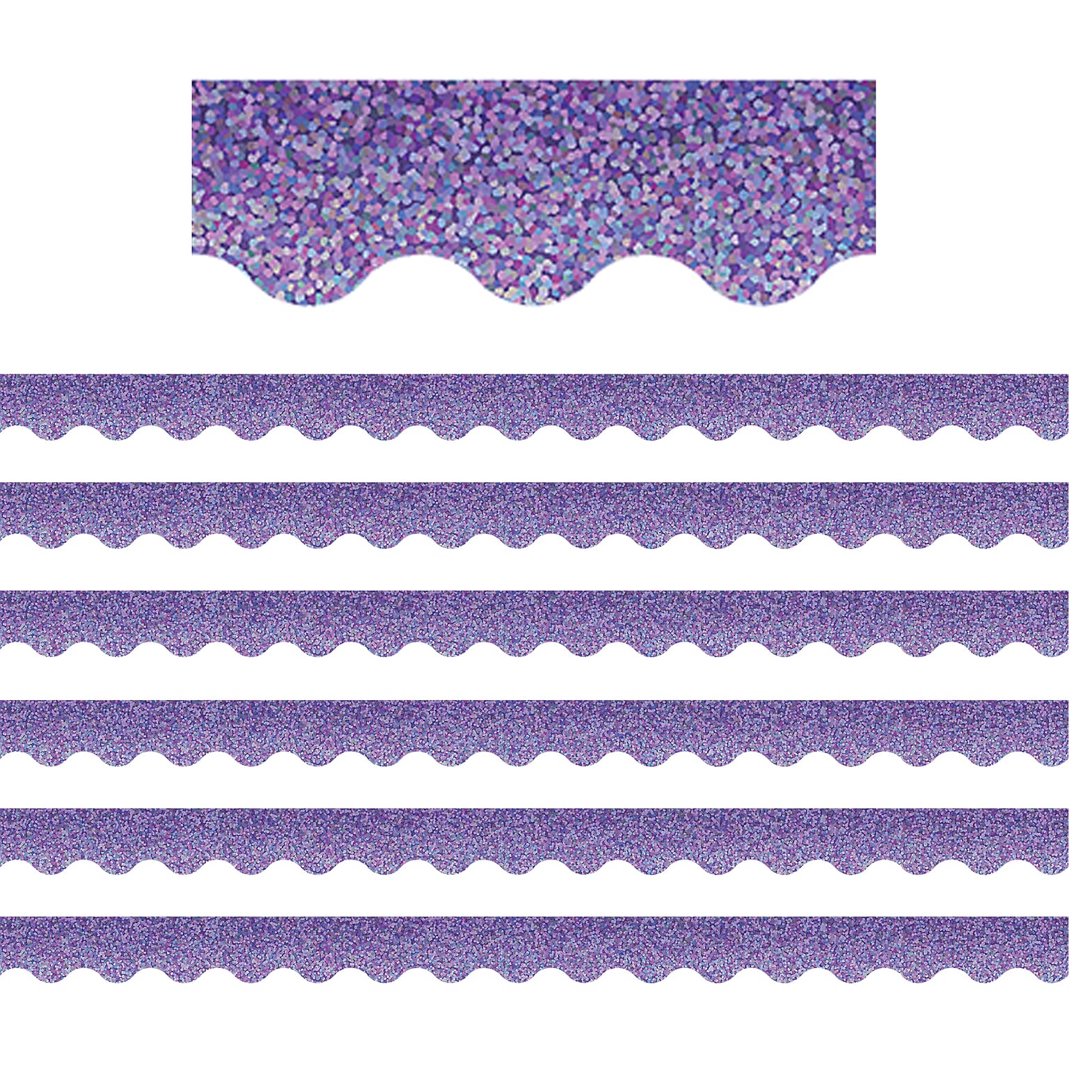 Teacher Created Resources Scalloped Border, 2.19 x 210, Purple Sparkle (TCR8793-6)
