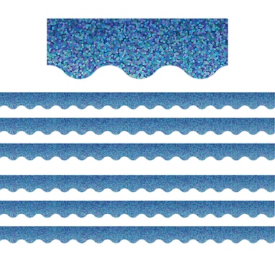 Teacher Created Resources Scalloped Border, 2.19 x 210, Blue Sparkle (TCR8794-6)