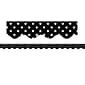 Teacher Created Resources Rolled Scalloped Border, 2.19" x 150', Black Polka Dots (TCR8899-3)