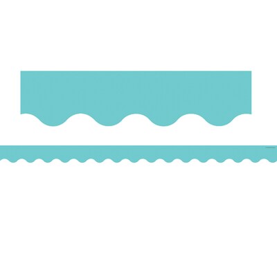 Teacher Created Resources Rolled Scalloped Border, 2.19 x 150, Light Turquoise (TCR8934-3)
