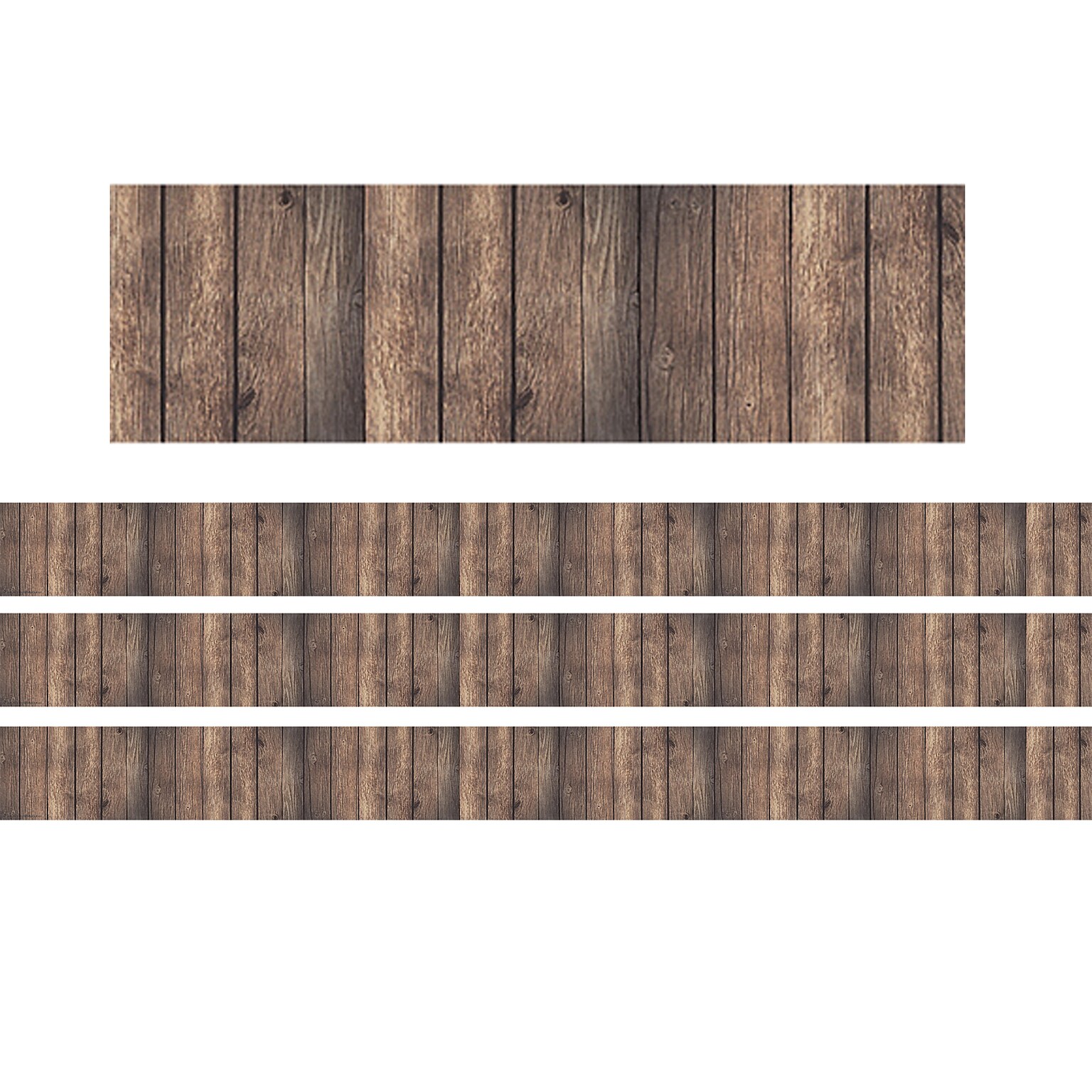 Teacher Created Resources Rolled Straight Border, 3 x 150, Dark Wood Design (TCR8938-3)