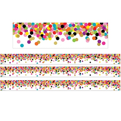 Teacher Created Resources Rolled Straight Border, 3 x 150, Confetti (TCR8952-3)