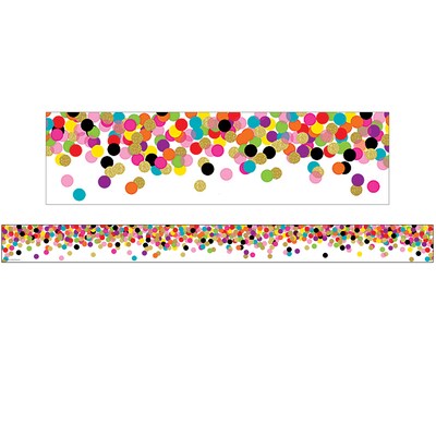 Teacher Created Resources Rolled Straight Border, 3" x 150', Confetti (TCR8952-3)