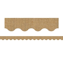 Teacher Created Resources Rolled Scalloped Border, 2.19 x 150, Burlap Design (TCR8956-3)